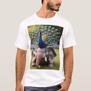 "Peacock’s Playful Pounce – Bold Tee" T-Shirt