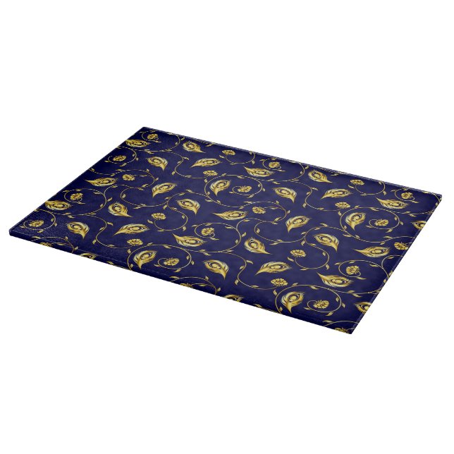 Peacock Sari Pattern Cutting Board (Corner)
