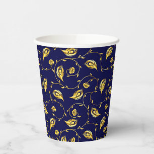 Peacock Sari Pattern Paper Cups