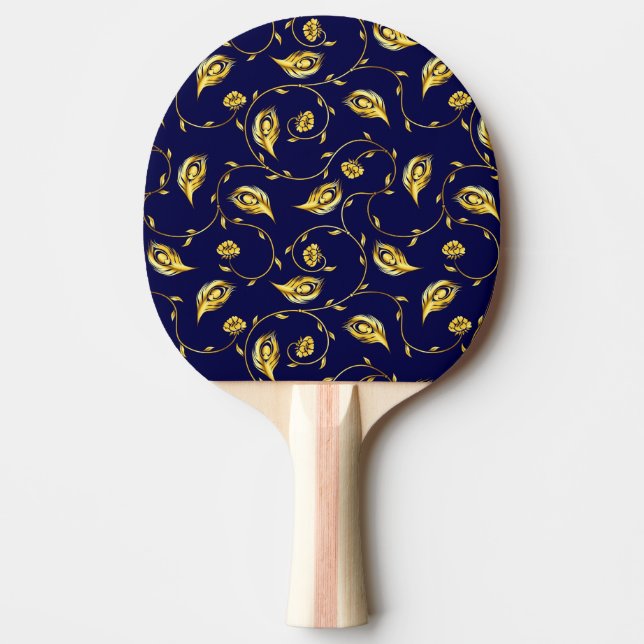 Peacock Sari Pattern Ping Pong Paddle (Front)