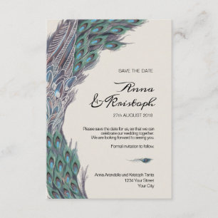 PEACOCK SAVE THE DATE CARD