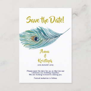 PEACOCK SAVE THE DATE CARD
