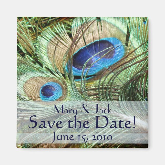 Peacock Save the Date Magnet (Front)