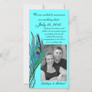 Peacock Save the Date Photocard
