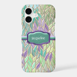 Peacock Sea Glass Mosaic Feather Impressionistic