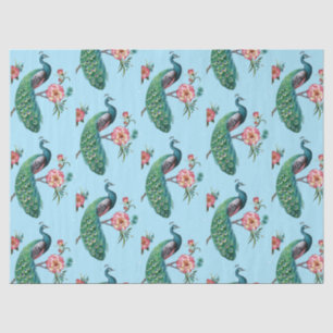 Peacock Series Design 4 Blue Tissue Paper