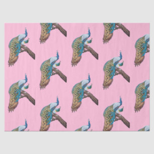 Peacock Series Design 9 Pink Tissue Paper