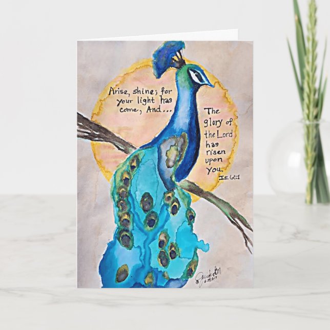 Peacock Shine Isaiah 60v1  Card (Front)