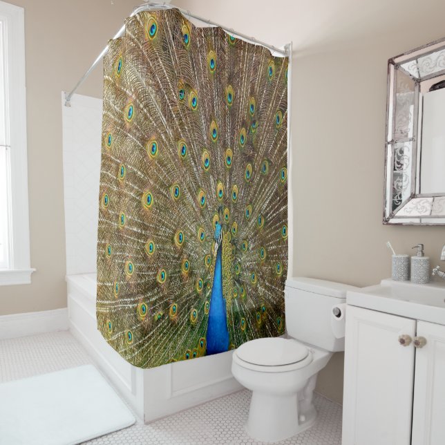 Peacock Shower Curtain (In Situ)