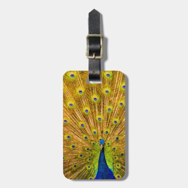 Peacock, Silver Falls, Kauai, Hawaii Luggage Tag (Front Vertical)