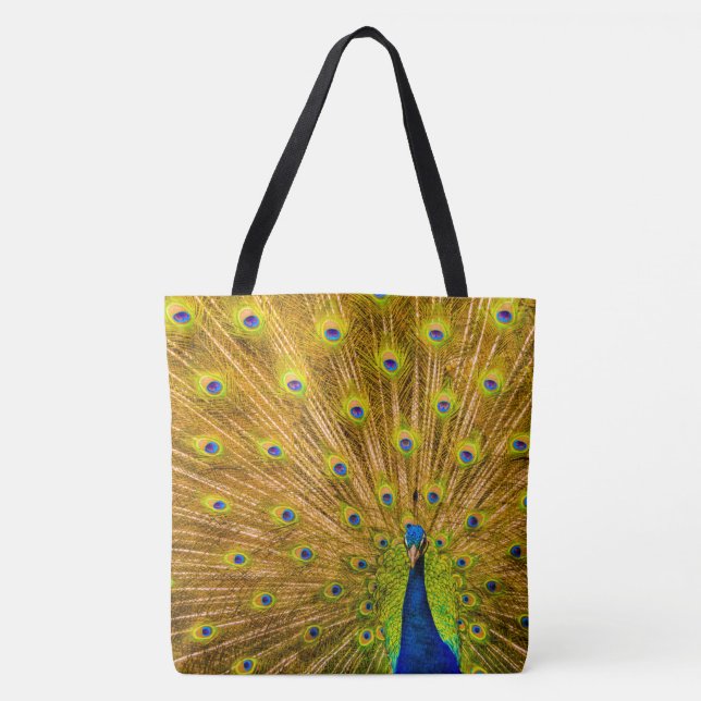 Peacock, Silver Falls, Kauai,  Hawaiian Beach Bag (Front)