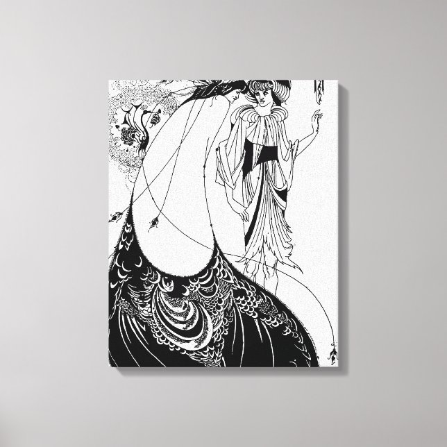 Peacock Skirt Beardsley Art Nouveau Canvas Print (Front)