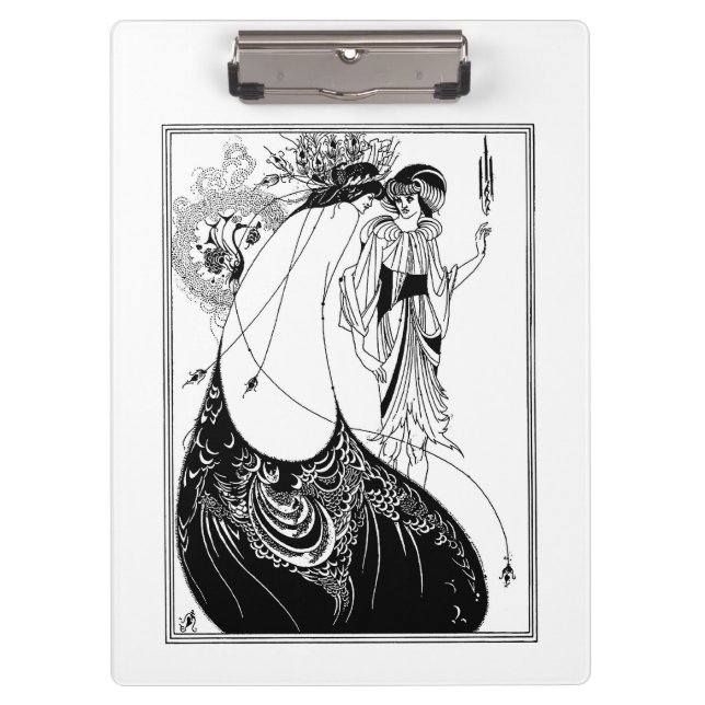 Peacock Skirt Beardsley Art Nouveau Clipboard (Front)