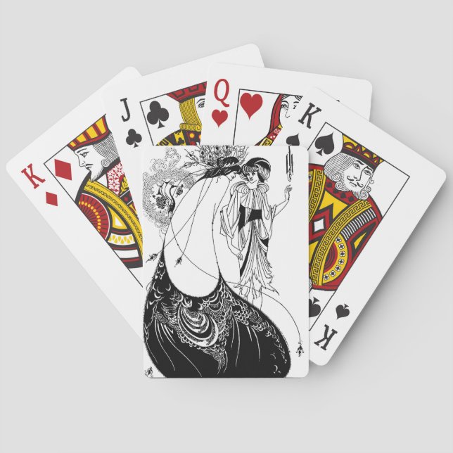 Peacock Skirt Beardsley Art Nouveau Playing Cards (Back)