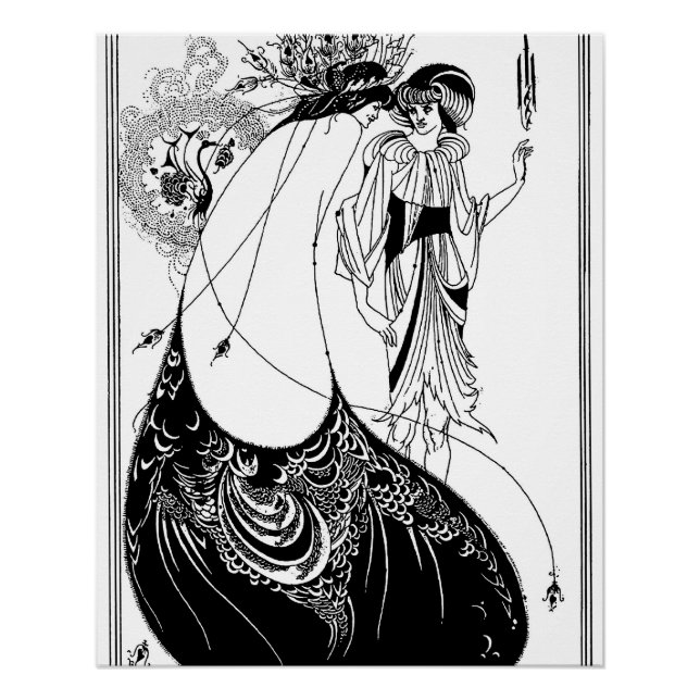 Peacock Skirt Beardsley Art Nouveau Poster (Front)