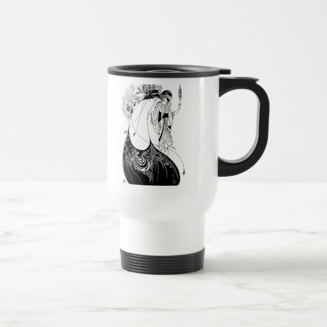 Peacock Skirt Beardsley Art Nouveau Travel Mug (Right)