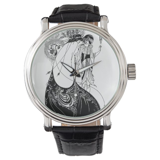 Peacock Skirt Beardsley Art Nouveau Watch (Front)