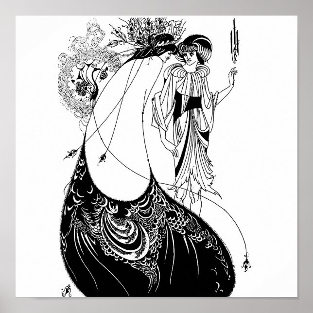 Peacock Skirt Beardsley Nouveau Poster (Front)
