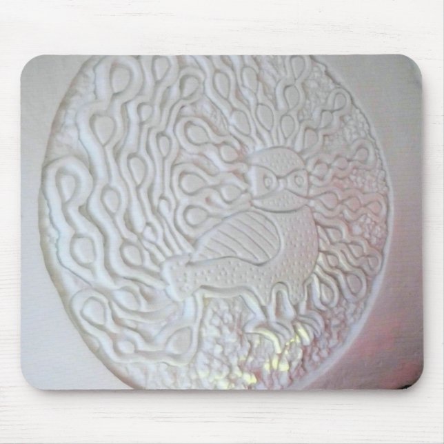 Peacock Snow Sculpture, Hotel de Glace, Quebec Mouse Mat (Front)