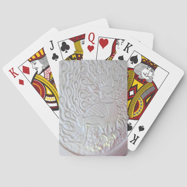 Peacock Snow Sculpture, Hotel de Glace, Quebec Playing Cards (Back)