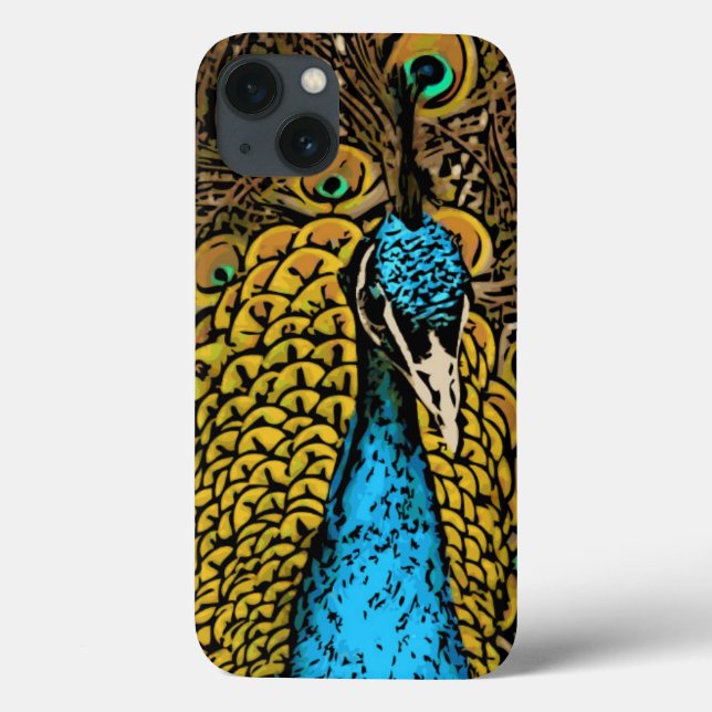 Peacock Splendor Illustration Case-Mate iPhone Case (Back)