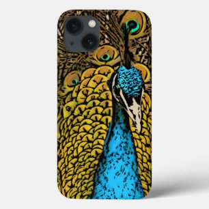 Peacock Splendour Illustration iPhone 13 Case