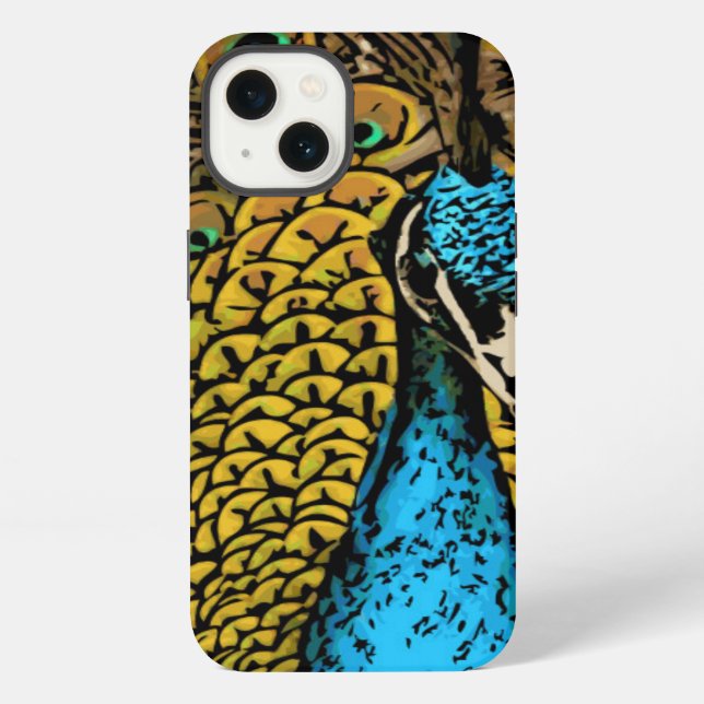 Peacock Splendour Illustration iPhone Case (Back)