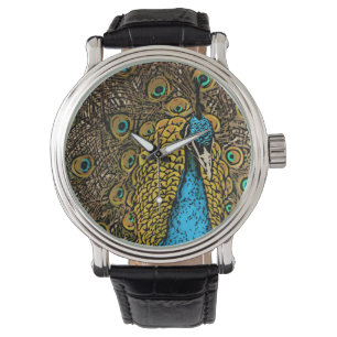 Peacock Splendour Illustration Watch