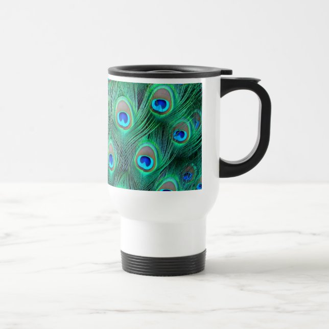 Peacock Splendour Travel Mug (Right)