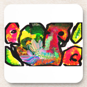 Peacock spring art coaster