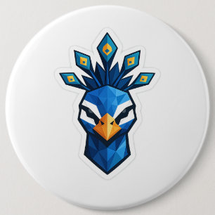 Peacock Sticker 6 Cm Round Badge