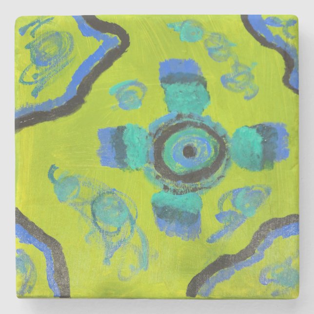 Peacock Stone Coaster (Front)