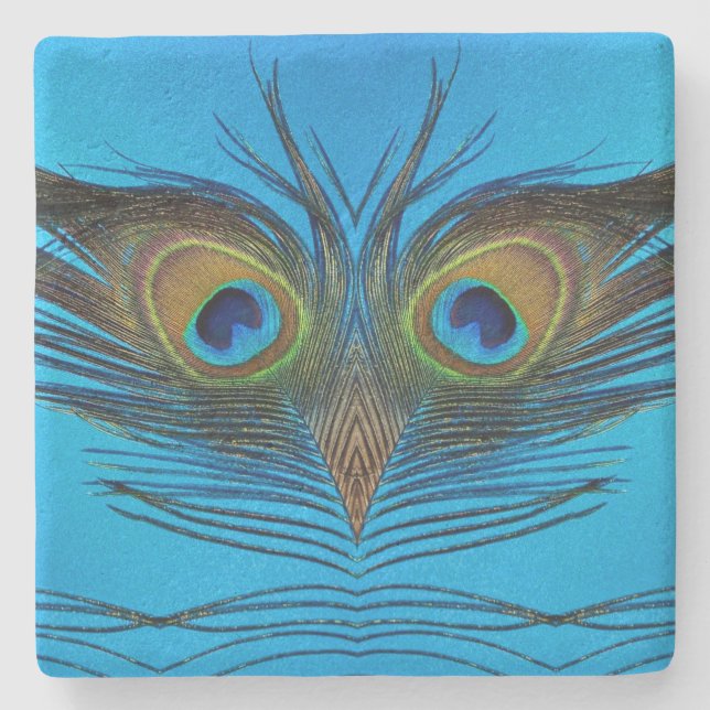 Peacock Stone Coaster (Front)
