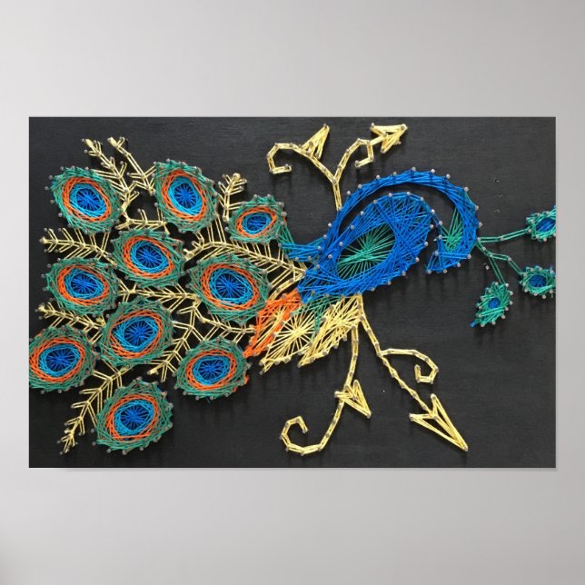 Peacock String Art Poster (Front)