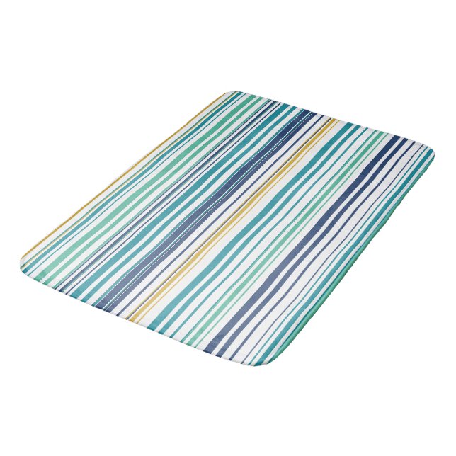 Peacock Stripes Bath Mat (Angled)