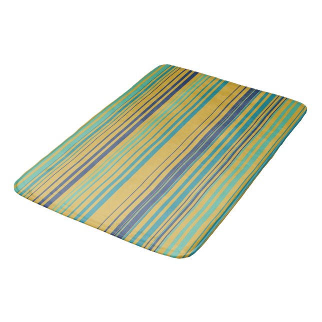 Peacock Stripes Bath Mat (Angled)