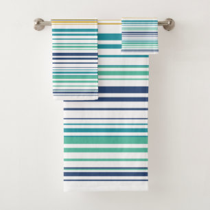 Peacock Stripes Bath Towel Set