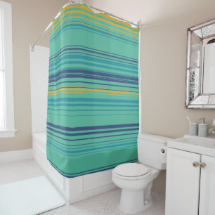 Peacock Stripes Shower Curtain