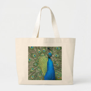 Peacock Strut Large Tote Bag