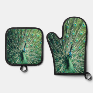 Peacock Strut Oven Mitt & Pot Holder Set