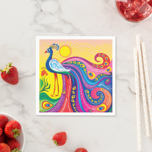 Peacock Sunrise Napkin