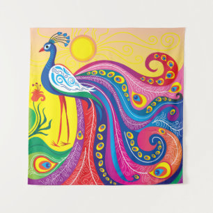 Peacock Sunrise Tapestry