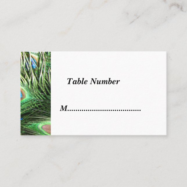 Peacock Table Numbers Classic Place Card (Front)