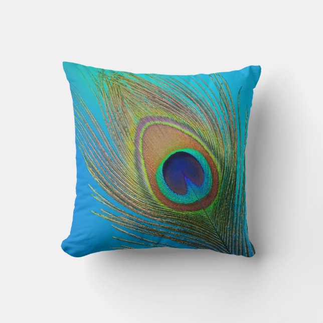 Peacock Tail Feather Cushion (Front)