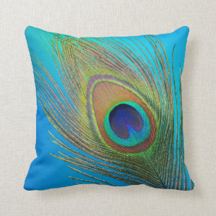 Peacock Tail Feather Cushion