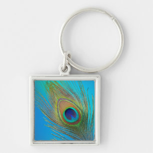 Peacock Tail Feather Key Ring