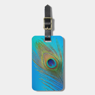 Peacock Tail Feather Luggage Tag