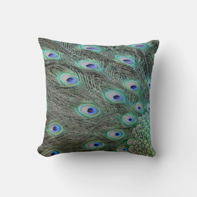 Peacock tail feathers cushion (Front)