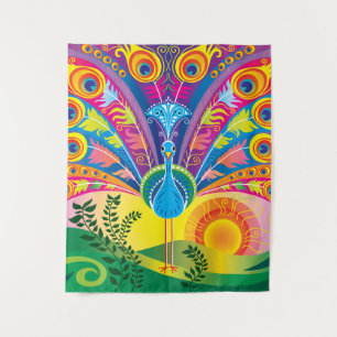 Peacock Tail Radiance Tapestry