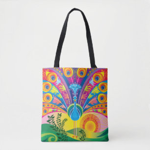 Peacock Tail Tote Bag